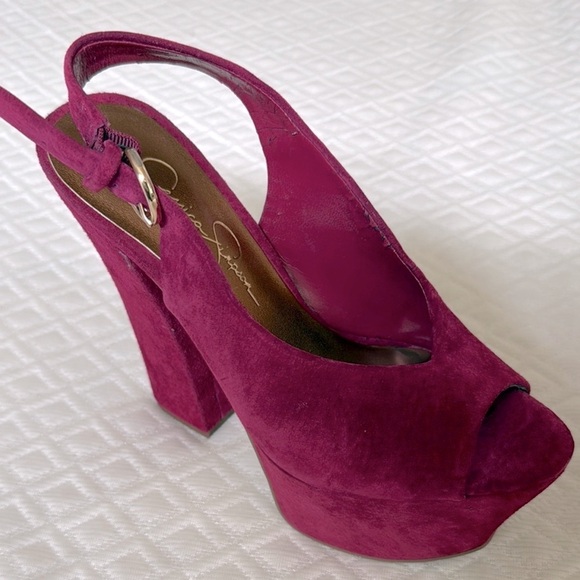 Jessica Simpson Shoes - Jessica Simpson Magenta Platform Slingback Heels